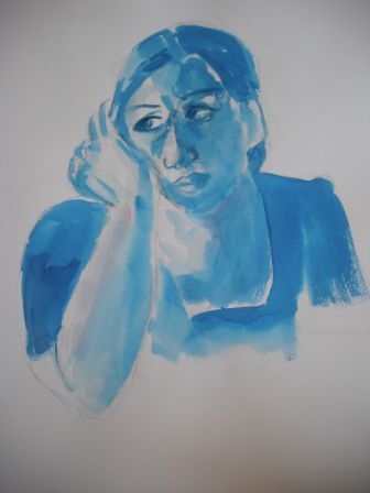 février 2012 - portrait bleu n°2 - encre è format 36x46cm